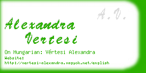 alexandra vertesi business card