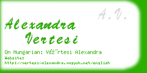 alexandra vertesi business card
